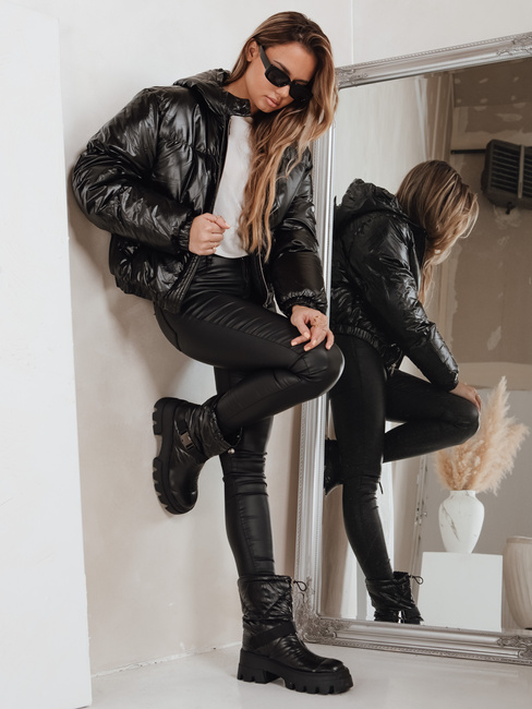 Damen Trapper Stiefel schwarz Dstreet ZY1299