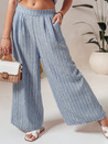 MODERESS Damen gestreifte Hose mit weitem Bein blau Dstreet UY2696_1