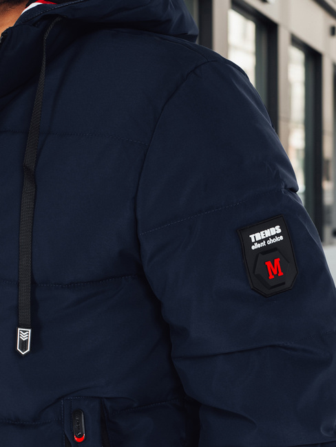 Herren Winterjacke mit Kapuze navy blau Dstreet TX5086z