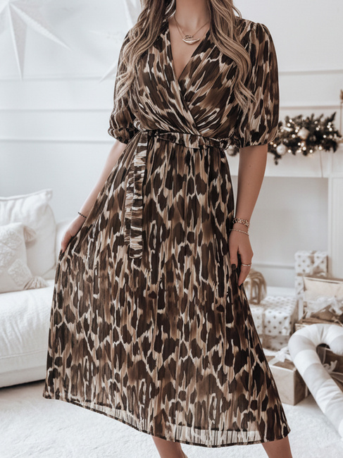 Einheitsgröße ANIMALIA Midikleid braun Dstreet EY2552