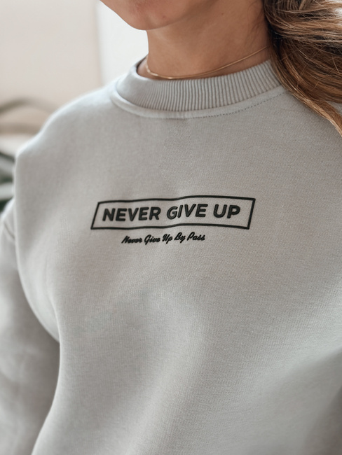 Damen Sweatshirt in Übergröße NEVER grau Dstreet BY1230