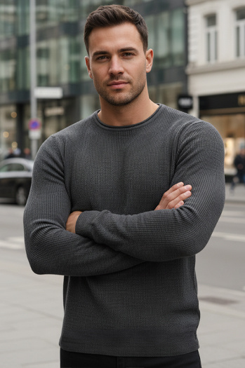 Anthrazitfarbener Pullover für Männer WX2293z