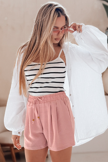 Damen SUMMER TRIP Stoff-Shorts rosa Dstreet SY0437