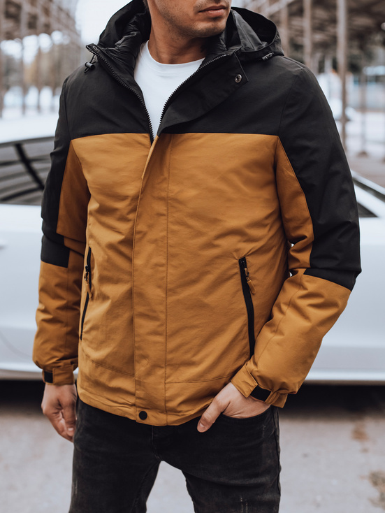 Herren Übergangsjacke mit Kapuze camel Dstreet TX4898