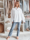 Damen Shirt in Übergröße mit längerem Rücken BLUOSIZE weiß Dstreet DY0457