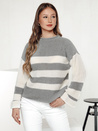 Damen Pullover LINEZZA grau und weiß Dstreet MY2386