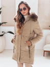 Damen Winter Parka Jacke mit Kapuze in camel Dstreet TY5082