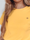 Geripptes Damen-T-Shirt SMILE FOR YOU gelb Dstreet RY2908