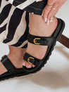 Damen Flip-Flops mit Schnallen NICE MOVE schwarz Dstreet ZY0887