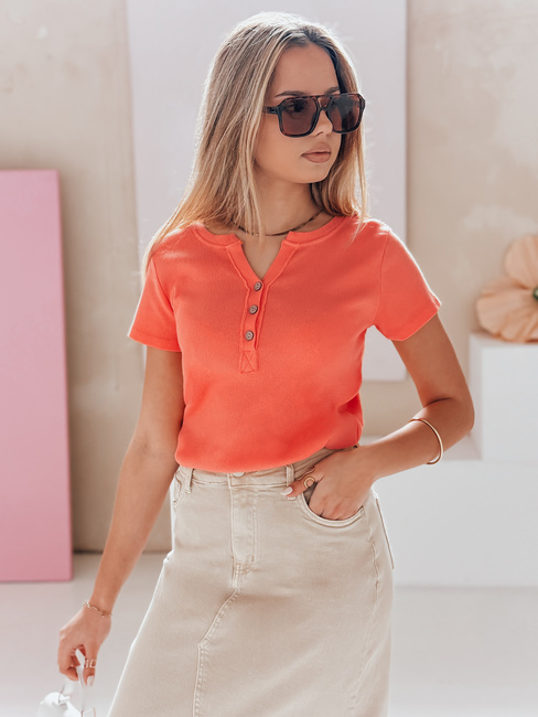 Damen Einheitsgröße gerippte Bluse KISS LOOK rosa Dstreet RY2838