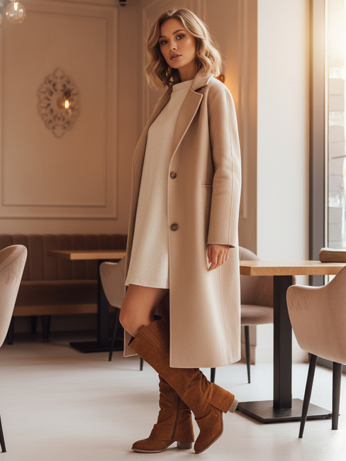 Damen Kamel Wildleder Stiefel Dstreet ZY1309