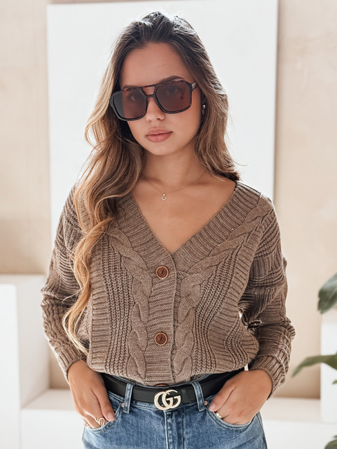 Damen Strickjacke DESTANY Farbe Beige DSTREET MY1738