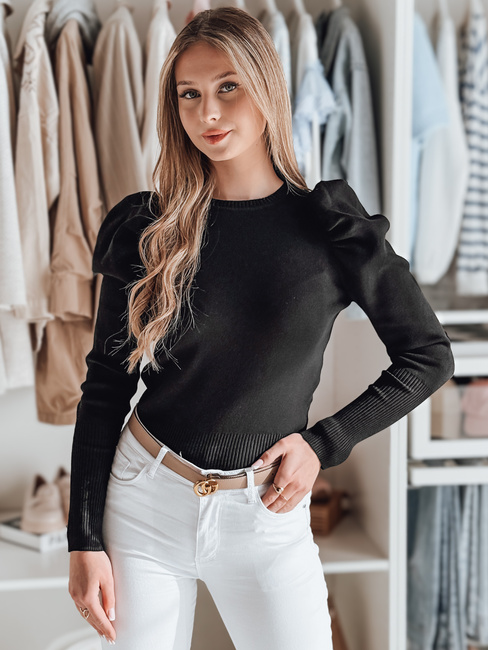 Damen Einheitsgröße Pullover mit Büffeln ELENORI schwarz Dstreet MY2465