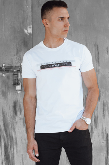 Weißes Herren-T-Shirt Dstreet RX5556