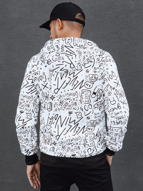 Herren Kapuzenpulli mit Reißverschluss weiß Dstreet BX5811