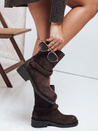 Braune Damenstiefel aus Wildleder Dstreet ZY1035