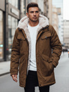 Herren Winter Parka Jacke mit Kapuze dunkelbeige Dstreet TX4970z
