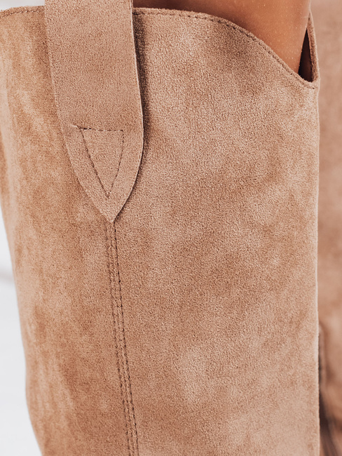 Damen Cowboystiefel aus Wildleder beige Dstreet ZY1203