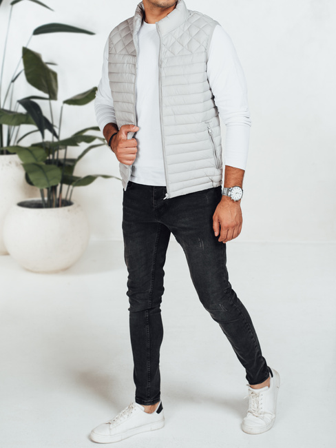 Herren Steppweste hellgrau Dstreet TX5078
