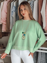 Oversize-Bluse für Damen in Buttercreme mit mintfarbenem NUBISS-Anhänger Dstreet RY2801