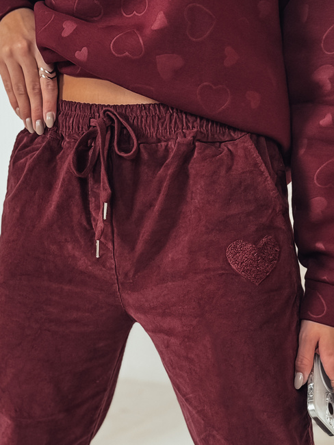 Damen Freizeithose in Einheitsgröße VELVITO Cord burgunderrot Dstreet UY2287