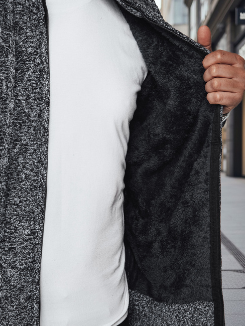 Grauer Herren-Pullover ohne Knöpfe Dstreet WX2251z