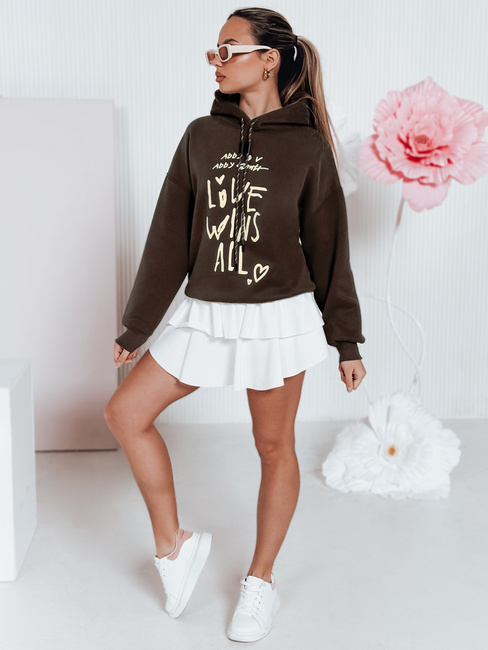Damen-Kapuzenpullover LOVEWILL braun Dstreet BY1470