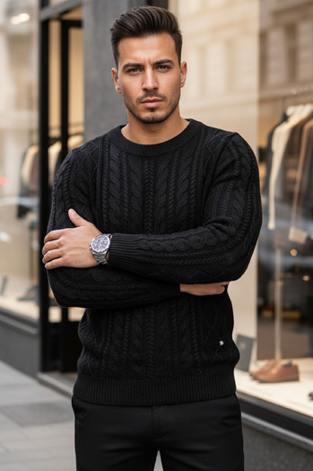 Schwarzer Herren-Pullover Dstreet WX1926