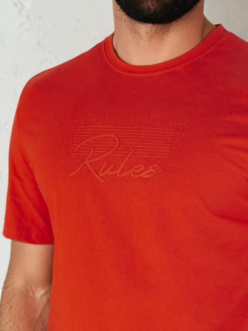 Herren T-shirt mit Aufdruck Farbe Orange DSTREET RX5411