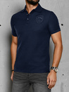 Herren Poloshirt mit Aufnäher blau Dstreet PX0625