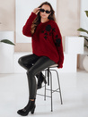 Damen-Pullover mit Blumenapplikation GIRLHERBAL burgundy Dstreet MY2549