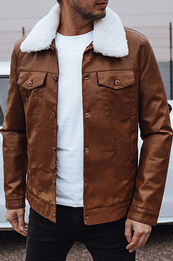 Herren Lederjacke mit Fell braun Dstreet TX4746