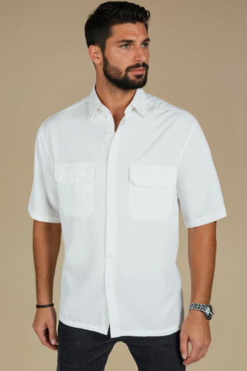 Herren Kurzarmhemd weiß Dstreet KX1083