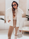 Kurze Damen Steppjacke mit Fell weiß Dstreet TY5070