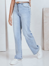 Damen Jeans mit weitem Bein und hoher Taille hellblau Dstreet UY2786