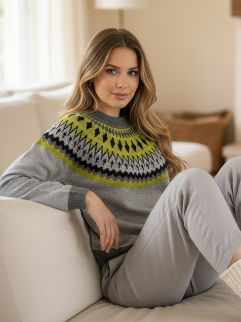 Damen Pullover RUBY GLOW grau Dstreet MY2376