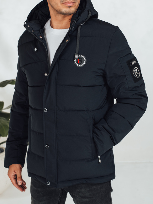 Herren Steppwinterjacke mit Kapuze navy blau Dstreet TX5054