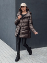 Gesteppter Damen-Wintermantel mit Kapuze BLOOM mocha Dstreet TY4517