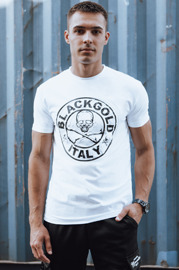 Bedrucktes Herren-T-Shirt weiß Dstreet RX5585