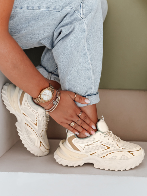 Damen Sport Turnschuhe beige Dstreet ZY1008