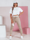 Damen Slim Fit Jogginghose SPORTIVO beige Dstreet UY2399