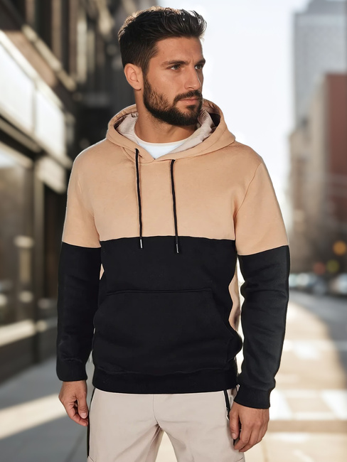 Herren Basic-Kapuzenpulli in camel Dstreet BX5878