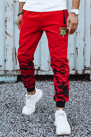 Bedruckte Herren Jogginghose rot Dstreet UX4452