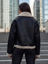 Damen Lederjacke SHEREB mit Schafsfell schwarz Dstreet TY4756z