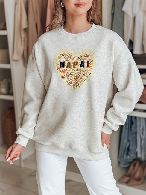Damen Sweatshirt in Übergröße mit Herz SERDUCHOVA grau Dstreet BY1440