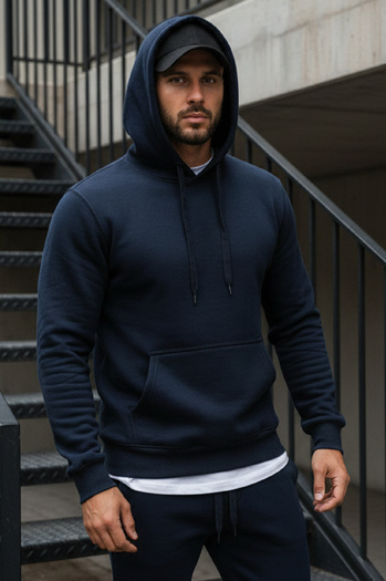 Herren Kapuzenpullover Dunkelblau BX3001