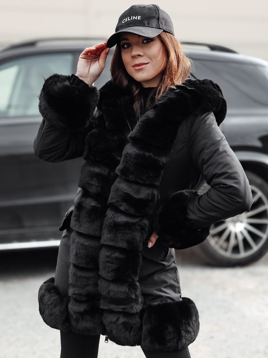 Damenjacke mit Pelz FURRWINT schwarz Dstreet TY4772