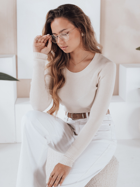 Damen-Rippenpullover NOLVIE ecru Dstreet MY2495