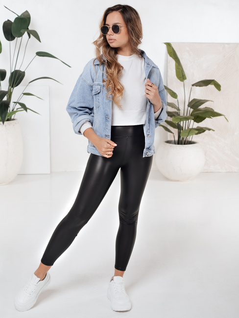 Damen Öko-Leder-Leggings schwarz Dstreet UY2728