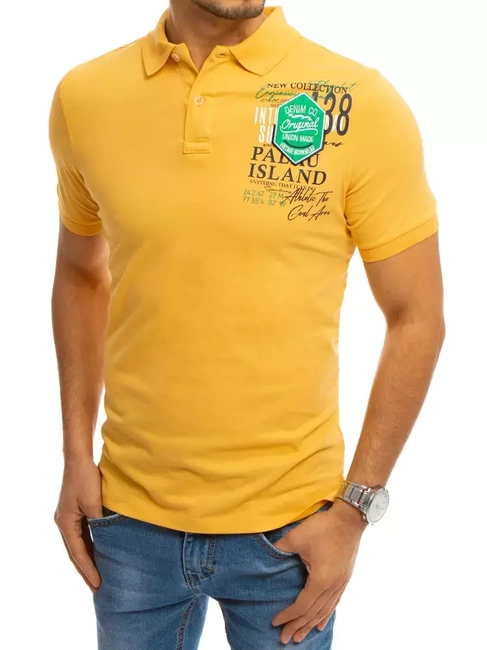 Herren Poloshirt mit Aufdruck Gelb Dstreet PX0372